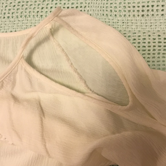 Xhilaration white cold shoulder shirt - Picture 3 of 6